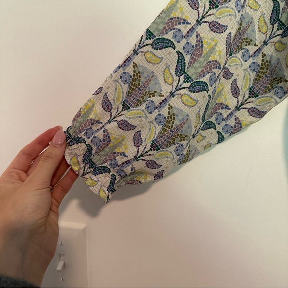 TORY BURCH silk purple Pompei Floral Mosaic Print Smocked waist Romper - Picture 11 of 13